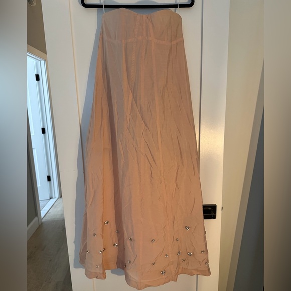 H&M Peach Strapless Maxi Dress with Silver Accents - Picture 4 of 5